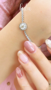 Lulu Moissanite Jewelry - Gelang Adjust Berlian Moissanite 1 Carat Lapis Emas 18K - Stella Round Cut Moissanite Adjustable Bracelet 1CT Sertifikat GRA