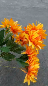 1 Bụi hoa cúc râu giả bằng vải 7 bông 40cm - Hoa giả - TUYET XUAN SHOP