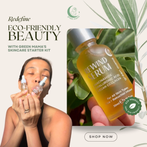 Green Mama Rewind Anti-Aging Serum with Cica Bakuchiol Grape Seed Oil Jojoba Oil and Rosehip Oil 30ml [Clearance Exp 07/25]