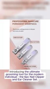 6pc Nail Clipper and Ear Cleaner Stainless Steel Set