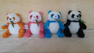 Boneka Panda Daun Hitam Putih Pink Biru Gold 30 CM