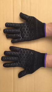 Găng tay vải Cotton Polyester phủ vân nhựa cao su chống cắt - bám dính tốt dành cho thợ điện nước kính