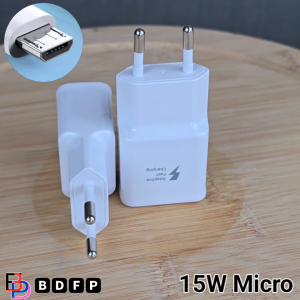 หัวชาร์จ 15W Micro BDFP สำหรับ Samsung ซัมซุง ชาร์จด่วนรวดเร็ว สายชาร์จ ไมโคร 2A 1.2m หัวชาร์จ Usb-A EU สีขาว