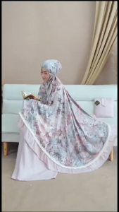 Mukena Rayon Terbaru Traveling Jumbo Adem Mewah Nyaman Lembut Cantik Motif Renda Karima Shibori
