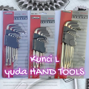 Kunci L set panjang yuda hand tools 9 pcs Bentuk Bintang & Bola