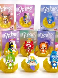 ZHBO Mainan Anak Perempuan Lego Bricks LED 12 konstelasi Model karakter Nano Block Susun Edukasi Mainan
