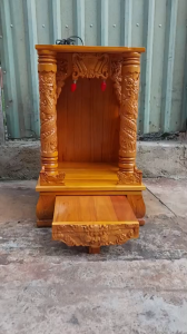 Bàn thờ thần tài ông địa gỗ xoan ngang 48 x 68cm bàn thờ ông địa gỗ