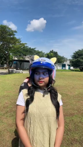 HELM BOGO DEWASA PRIA WANITA CAT WOMAN KUPING KUCING PINK SNI