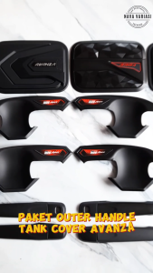 Paket Outer Cover Door Handle Tank Cover Mobil All New Avanza 2012 - 2021 Hitam Elegant All Variant
