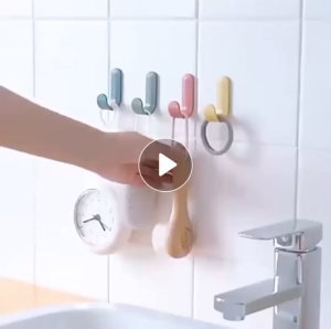 Set 10 Móc Treo Dán Tường Có Quai Treo Hình Chữ J Tiện Lợi - Móc Dán Tường Đa Năng Nhiều Màu Dễ Thương