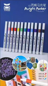 12/24/36/48 Colors DIY Acrylic Marker Pen Set Highlighter Markers Painting for Rock Glass