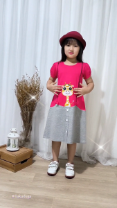 Baju Pakaian Anak Cewek Perempuan Dress Usia Tanggung Umur 3 4 5 6 7 8 Tahun Bordir Jerapah