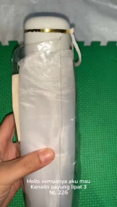 Payung Lipat Putih Polos - White Umbrella Fashion Sablon Logo Suvenir gift