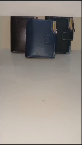 Baellerry Dompet Lipat Bifold Wanita Pria D1282 Dengan Kancing Pengunci Bahan Kulit PU Tebal