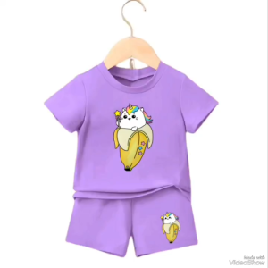 Stelan Kaos Anak Perempuan BANANA Untuk Usia 1-8 Tahun