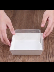 กล่องเค้ก แพค 50ใบ กล่องใส่แซนวิช กล่องขนม กล่องคราฟ ฝาใส กล่องใส่ขนม กล่องกระดาษฝาใส กล่องเค้กฝาใส กล่องขนมฝาใส