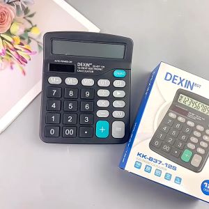 DEXIN Calculator 12-digit Dual Power Large Screen Electronic Calculator Accounting Calculator/Calculator Sekolah 太阳能计算机