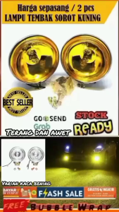 Foglamp Bulat Kuning Putih 12V Universal Motor Mobil / Lampu Tembak Bulat / Foglamp Halogen 55 Watt Untuk Nmax Vixion Cb Megapro Dll