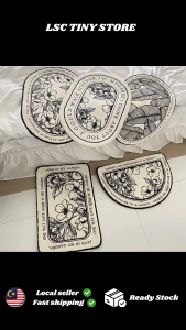 Antique-Style Floral/Symbolic Graphic Rug Set - Eco-Friendly & Durable Home Décor Mats