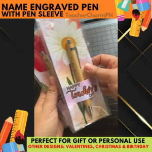 Personalized Bamboo Pen Name Engraved with Card Sleeve