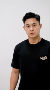 Otsky Kaos Pria Logo Slothful Black X T2001 Cotton 24s