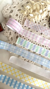 1Pc BASIC GRID Washi Tape Decor Masking Tape DIY Scrapbook Journal Washi Tape kotak pastel Gird washi tape seloptip warna solatip
