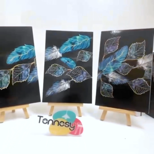 TENNESY Hiasan Dinding Aesthetic Abstract Bulu 20x30cm Dekorasi Dinding Kamar Tidur Pajangan Rumah