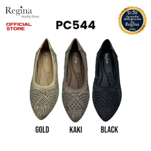 Regina รองเท้าคัทชูส้นสูง 1 นิ้ว รองเท้าเพื่อสุขภาพสำหรับผุ้หญิง รุ่น PC544 สวมใส่สบายตลอดวัน มี 3 สี สีดำ สีกากี สีทอง