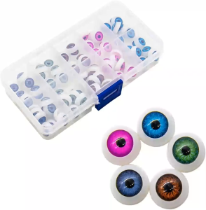 Hộp 100 pcs Phụ Kiện Mắt 3D 12 mm Nhựa Cho Búp Bê 12 cm 5 Inch Doll Động Vật Dành Cho Đồ Chơi Làm Thủ Công PVN5375