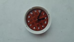 Jam Dinding dan Meja Wood Series Diameter 20cm Motif Kayu Custom Design Aesthetic Silent Sweep Move