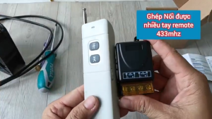 [REMOTE LỚN] Công tắc ĐEN điều khiển từ xa RF433 30A 12VDC 220VAC - Bật tắt bơm nước máy rửa xe.