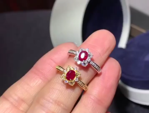 ruby ring for women natural gemstone girl silver ring real 925 silver surface golden plated lucky birthstone birthday gift hot