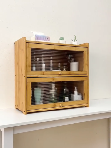 Bamboo Storage Cabinet Pengunci Multifunctional Locker Spice Cabinet Storage Shelf Kabinet Solek Coffee Storage Rak 置物柜 梳妆柜