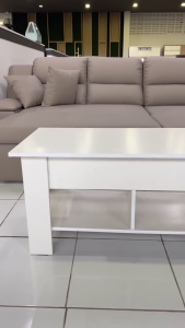 โต๊ะกลางปรับระดับได้ สีขาว