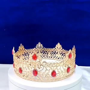 Vintage Baroque King Crown Wedding Hair Accessories Headband Crown  Wedding Party Metal Halloween Alloy Diamond Round