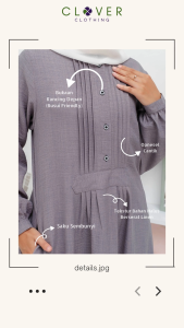 Clover Clothing Gamis Demima - Gamis Kekinian Polos Bahan Elis Linen Crinkle
