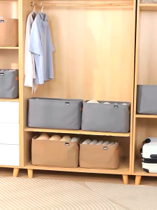 Storage Basket Clothes Organizer Wardrobe Storage Box Drawer Organizer Anti Dust Foldable Steel Ring Storage Box衣服收纳盒