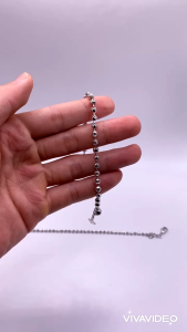 Lắc bi titan không gỉ Dây bi titan trắng bạch kim sang trọng kiểu dáng thanh lịch trangsucmoiluatuoi.RIN