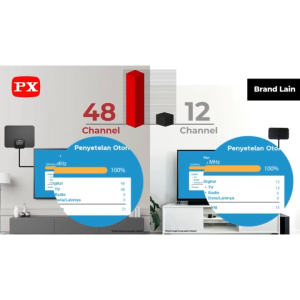 Antena TV PX Digital Indoor Dinding DVB-T2 + Booster LED PX UDA-7000A