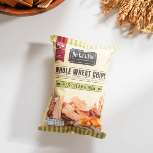 [1 ซอง] WHOLE WHEAT CHIPS 30 กรัม ขนมอบกรอบอร่อย แคลต่ำ ทำจากโฮลวีต De La Lita เดอลาลิต้า โฮลวีตชิปส์ ขนมคลีน