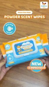 Moose Gear Baby Wipes Premium Powder Scent 324sheets 3PACKS w/ Vitamin E & Aloe Extract Thick & Soft