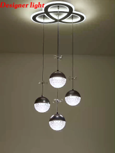 Modern minimalist Dining Room bar pendant light LED new Nordic bedroom crystal lamp luxury living room household chandelier 20