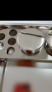 HOL Moon Riverr Stainless Steel Teeth Instrument Storage Sterilization Tray with Holder Box