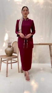 NEW Oneset Felicya Baju Kurung Melayu Dress Pesta Setelan Wanita Baju Kondangan Kekinian Full Payet 2024