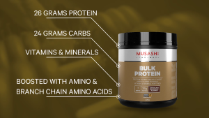 Bundle Pack: Musashi Gain Weight - Bulk Mass Gain, Creatine, and Shaker - ชุดโปรตีนเสริมสร้างกล้ามเนื้อและเพิ่มน้ำหนัก