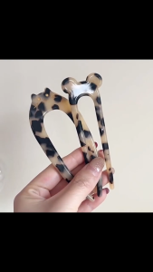 Jepit Rambut Sanggul Tusuk Konde Motif Kucing Cartoon Cat Mouse U-Shaped Acetate Hair Stick TSAB