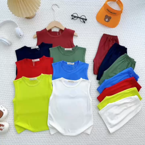 KIM092 Bộ ba lỗ trơn (10-26kg) bảng màu mới Minky Mom vải thun lạnh mềm mát cho bé yêu
