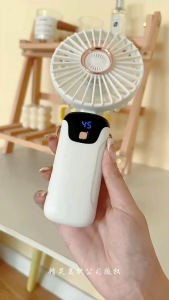 Quạt cầm tay mini di độngquạt màn hình LED di động mini có thể gập lạipin 5000mAh5 chế độ gió