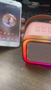 【✅SG Seller✅】RICHMENT Portable Mini Bluetooth Karaoke Speaker Machine with 2 Wireless handheled Microphones Double Mic Dual Microphone for All SmartphonesMusic Party Karaoke Speaker for Home KTVOutdoor Party Birthday Gifts for Girls Boys Kids Adults