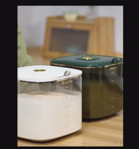 Household Kitchen Moisture-Proof Insect-Proof Rice Bucket Storage Sealed Food Grade Transparent Nasi Simpanan